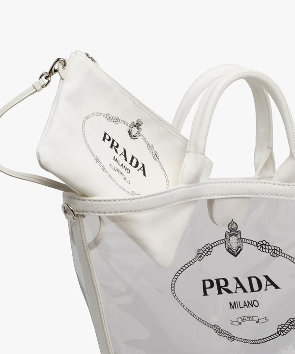 2024新作 ☆PRADA コピー ☆ビニール ハンドバッグ 1BG166 白